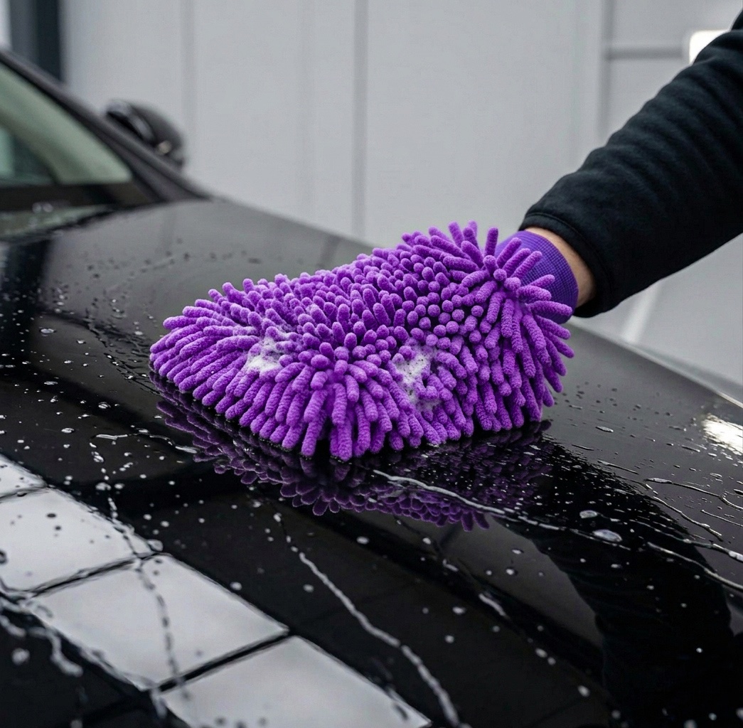Microfiber Wash Mitt paars/grijs